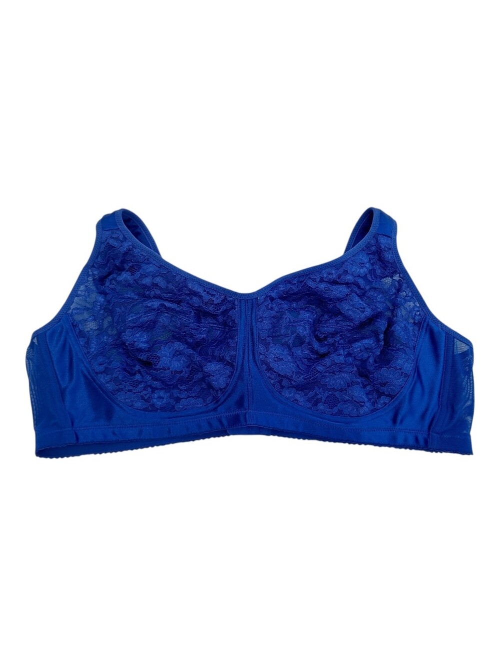 Comfort Choice Easy Enhancer T-shirt Bra Womens Size 50B Navy Blue Lace Wireless